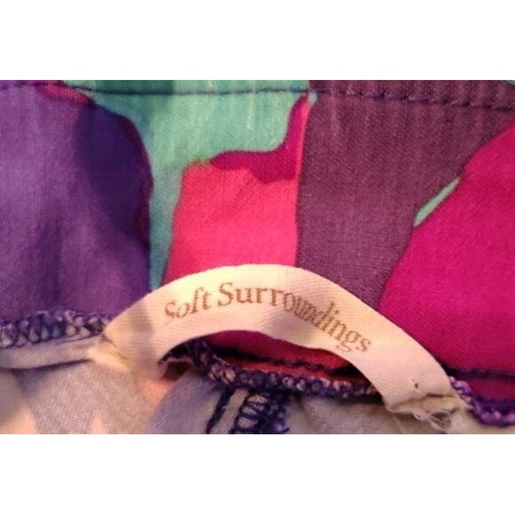 2 Soft Surroundings Pants Size M Stretch Pull On Colorful Back Pockets Ankle... - Picture 5 of 10